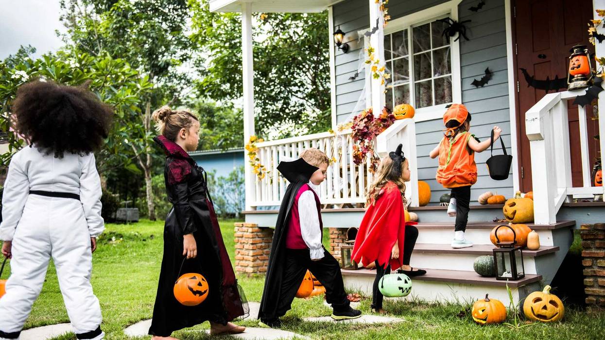 Little children trick or treating