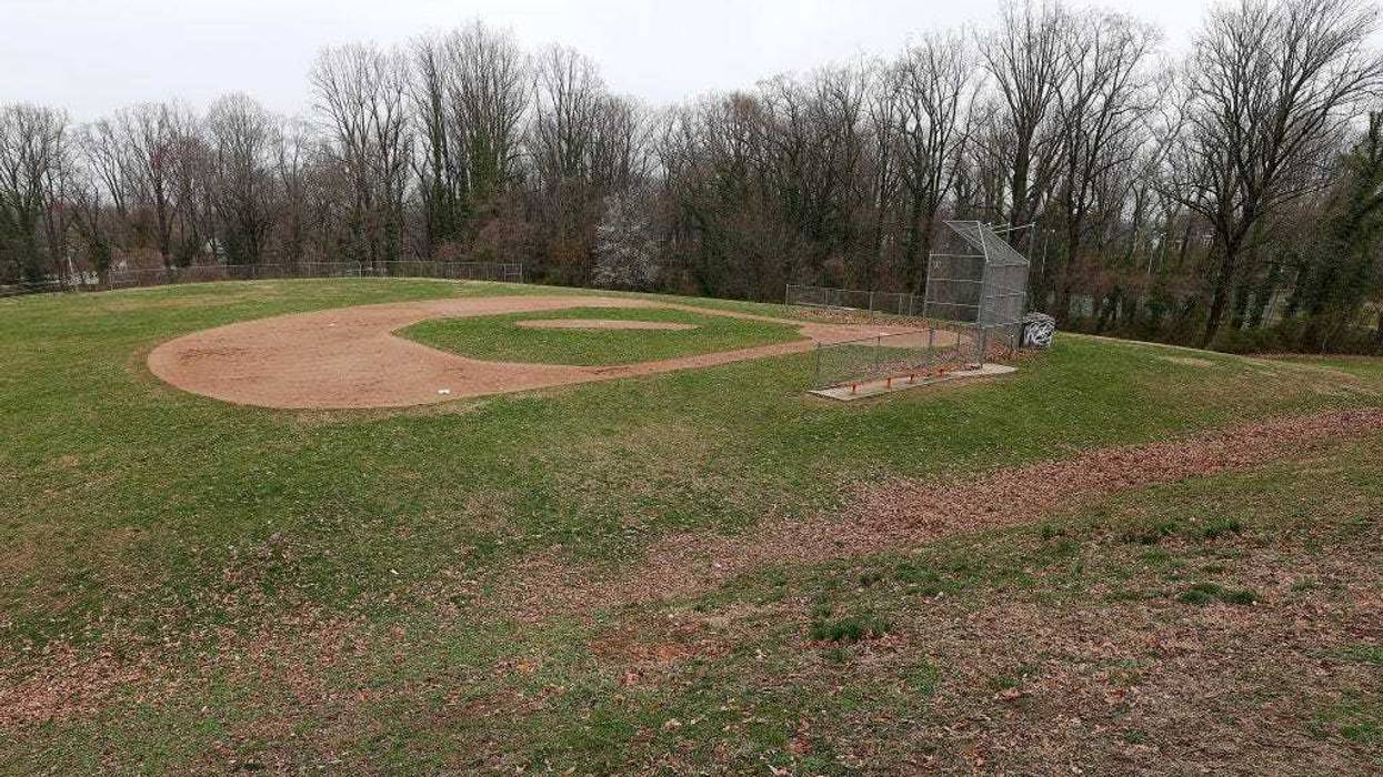 Little league baseball field stock photo