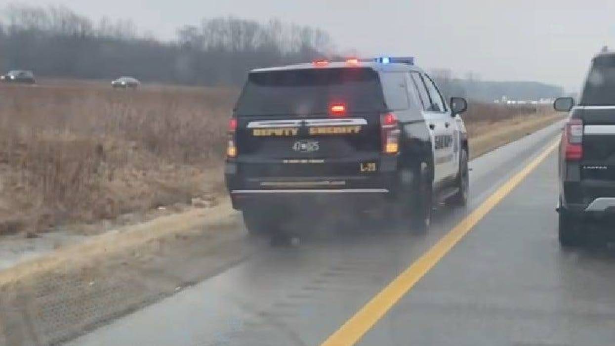 Livingston County Sheriff's Department vehicle on scene of I-96 crash