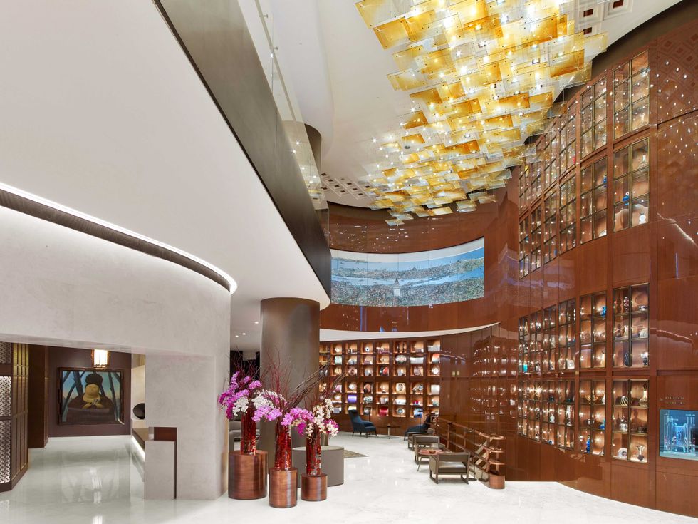 Lobby at The St. Regis Istanbul designed by Emre Arolat Architects.