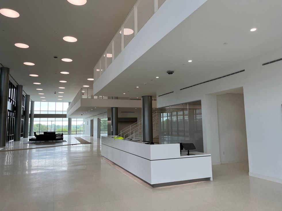 Lobby entrance of the South building with most of the public services
