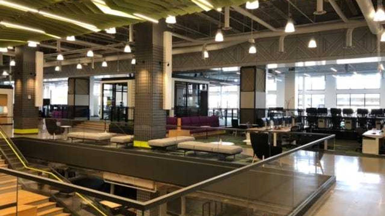 Lobby of M&T Bank's "Tech Hub" at Seneca One. April 28, 2021