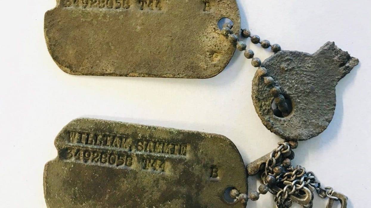 Local German Simon Krieger-Pleus discovered a pair of World War II U.S. military identification tags during a nature walk