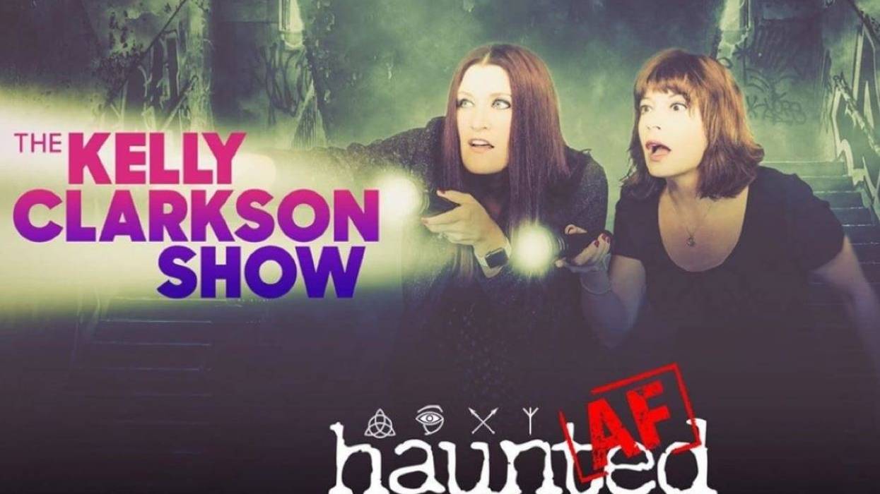 Logo from Rebekah Black's and Julie Fisk's podcast 'Haunted AF'