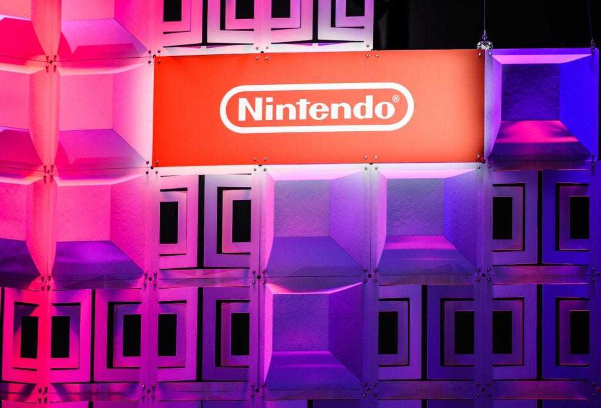 Logo of Nintendo is seen during the press day at the 2019 Gamescom gaming trade fair on August 20, 2019 in Cologne, Germany. Gamescom 2019, the biggest video gaming trade fair in the world, will be open to the public from August 21-24. (Photo by Lukas Schulze/Getty Images)