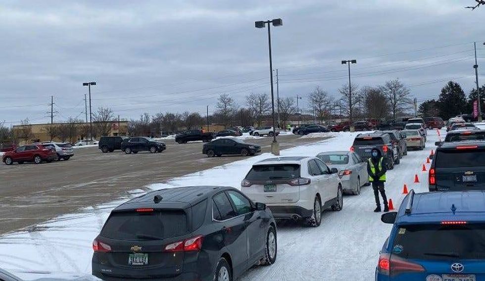Long lines at Chick-fil-A in Northville
