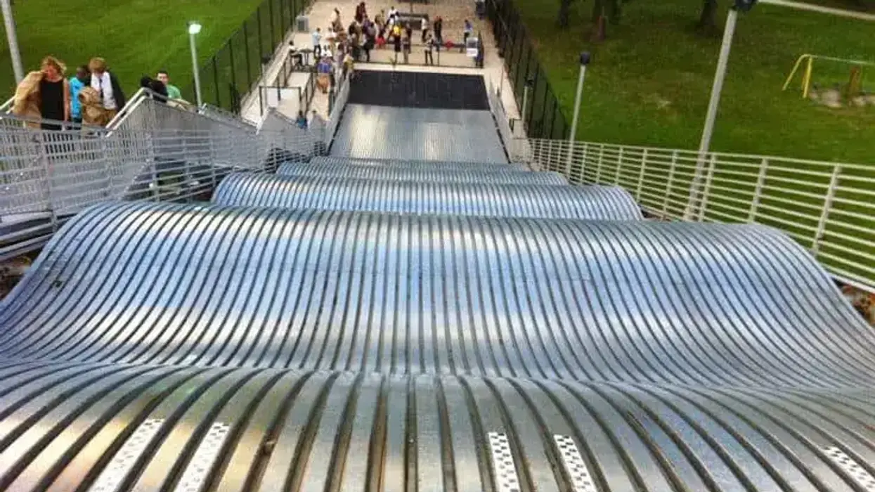 Looking down from top of Belle Isle Giant Slide