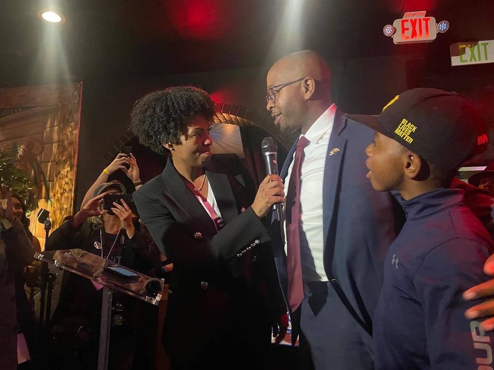 Loren Taylor addressed his supporters at his watch party in Oakland.