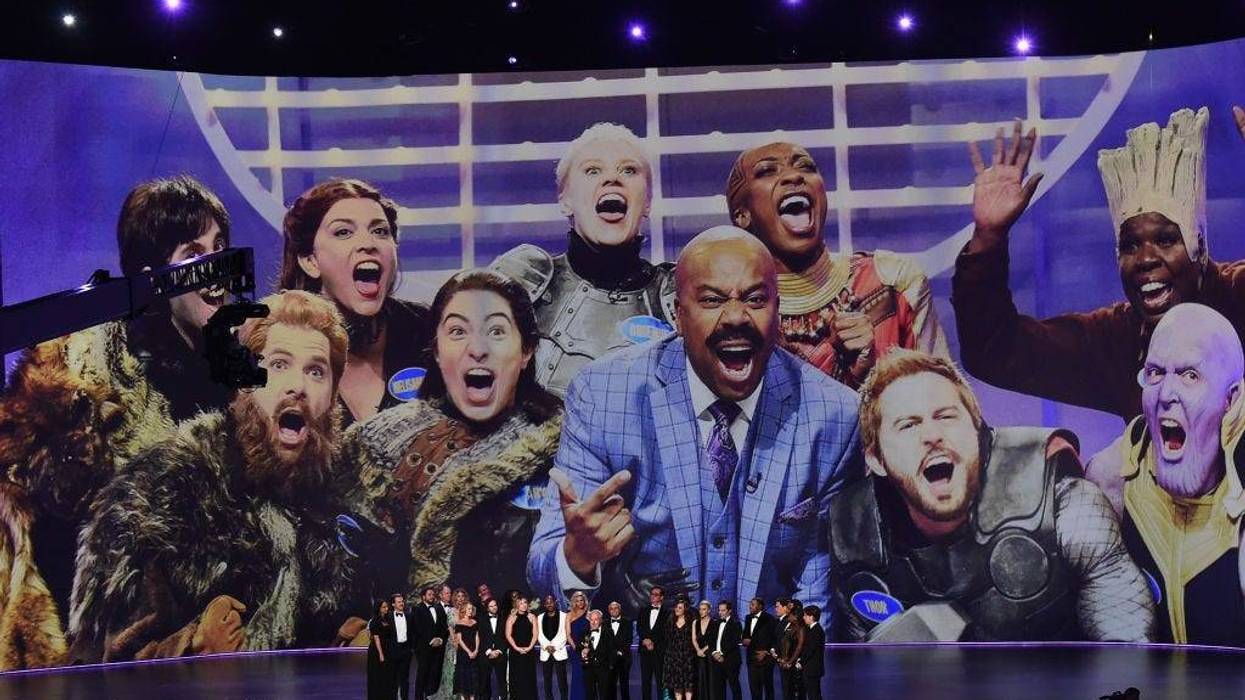 Lorne Michaels and cast and crew of 'Saturday Night Live' accept the Outstanding Variety Sketch Series award for 'Saturday Night Live' onstage during the 71st Emmy Awards at Microsoft Theater on September 22, 2019 in Los Angeles, California.