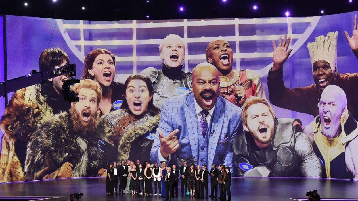 Lorne Michaels and cast and crew of 'Saturday Night Live' accept the Outstanding Variety Sketch Series award for 'Saturday Night Live' onstage during the 71st Emmy Awards at Microsoft Theater on September 22, 2019 in Los Angeles, California.