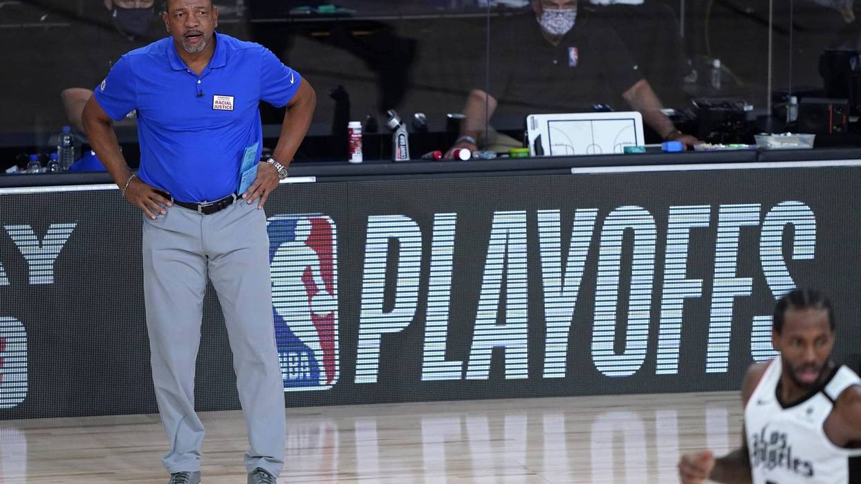 Los Angeles Clippers head coach Doc Rivers watches