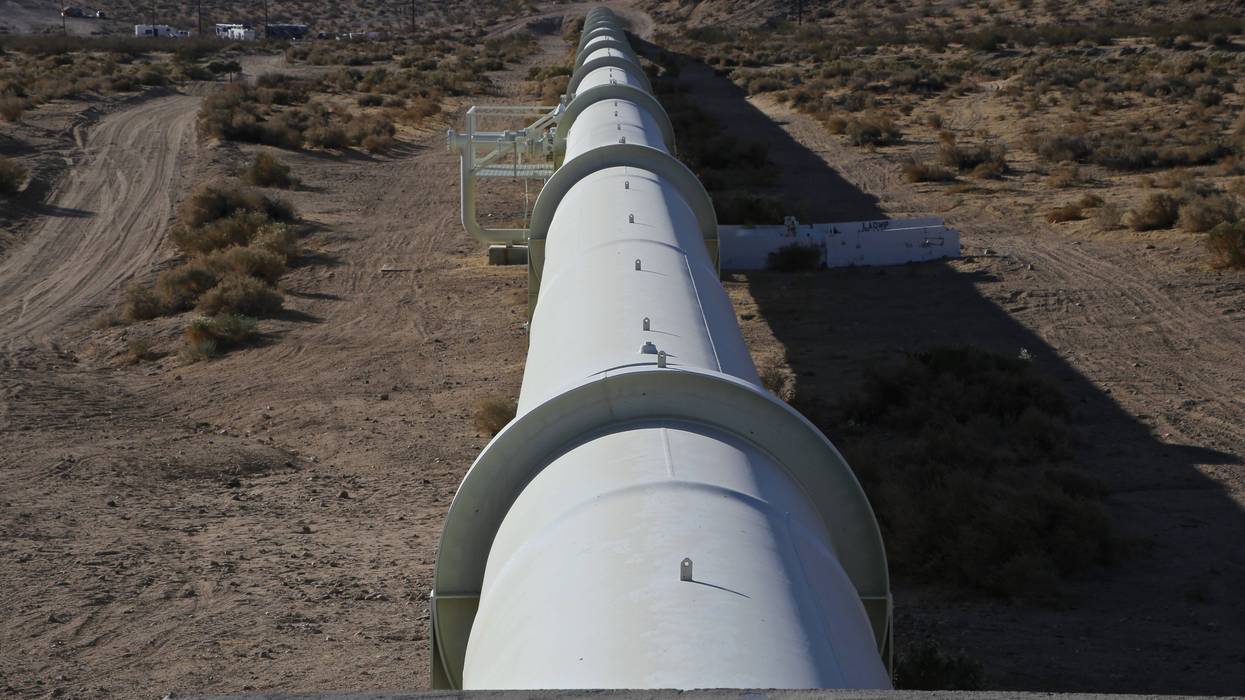 Los Angeles Department of Water and Power Pipe laid out for miles out in the California Desert.