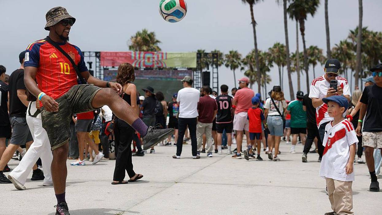Los Angeles Fans Watch Spain-Belgium World Cup Match