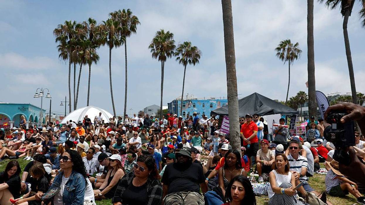 Los Angeles Fans Watch Spain-Belgium World Cup Match