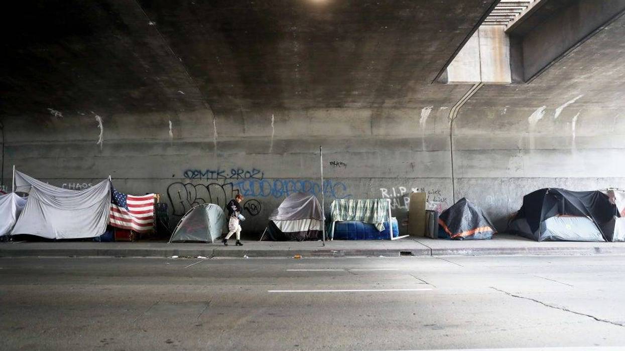 Los Angeles homeless encampment.