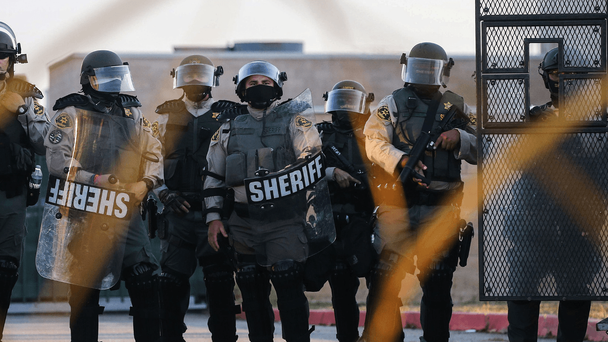 Los Angeles sheriff's deputies at the South Los Angeles Sheriffs' station
