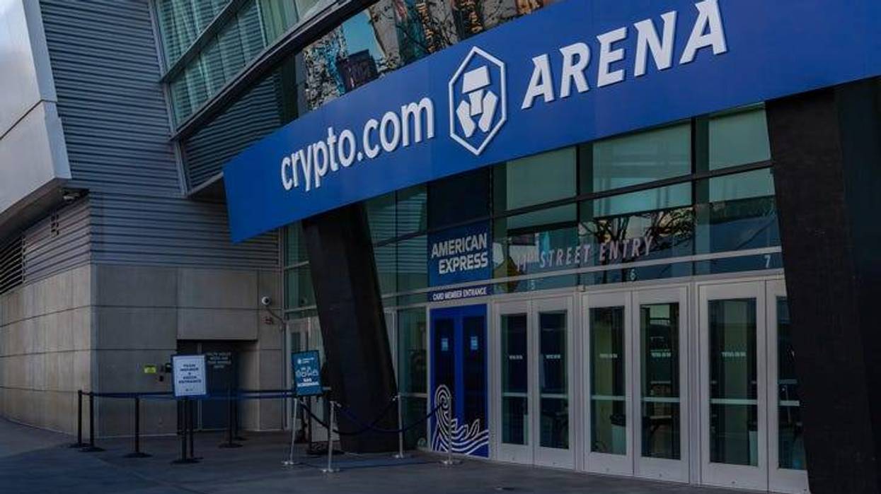 Los Angeles, United States - November 19, 2022: A picture of one of the entrances of the Crypto.com Arena.