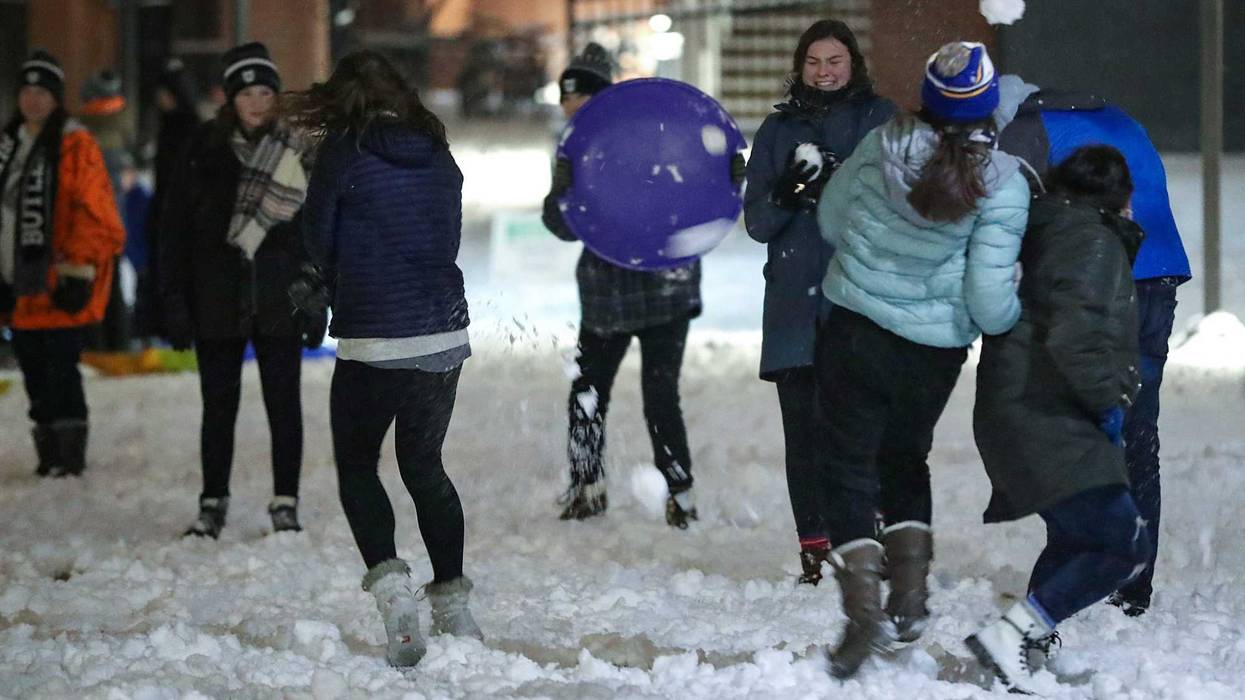 Lots of students at Kent State, spent their snow day just enjoying a good 'ol fashioned snowball fight.