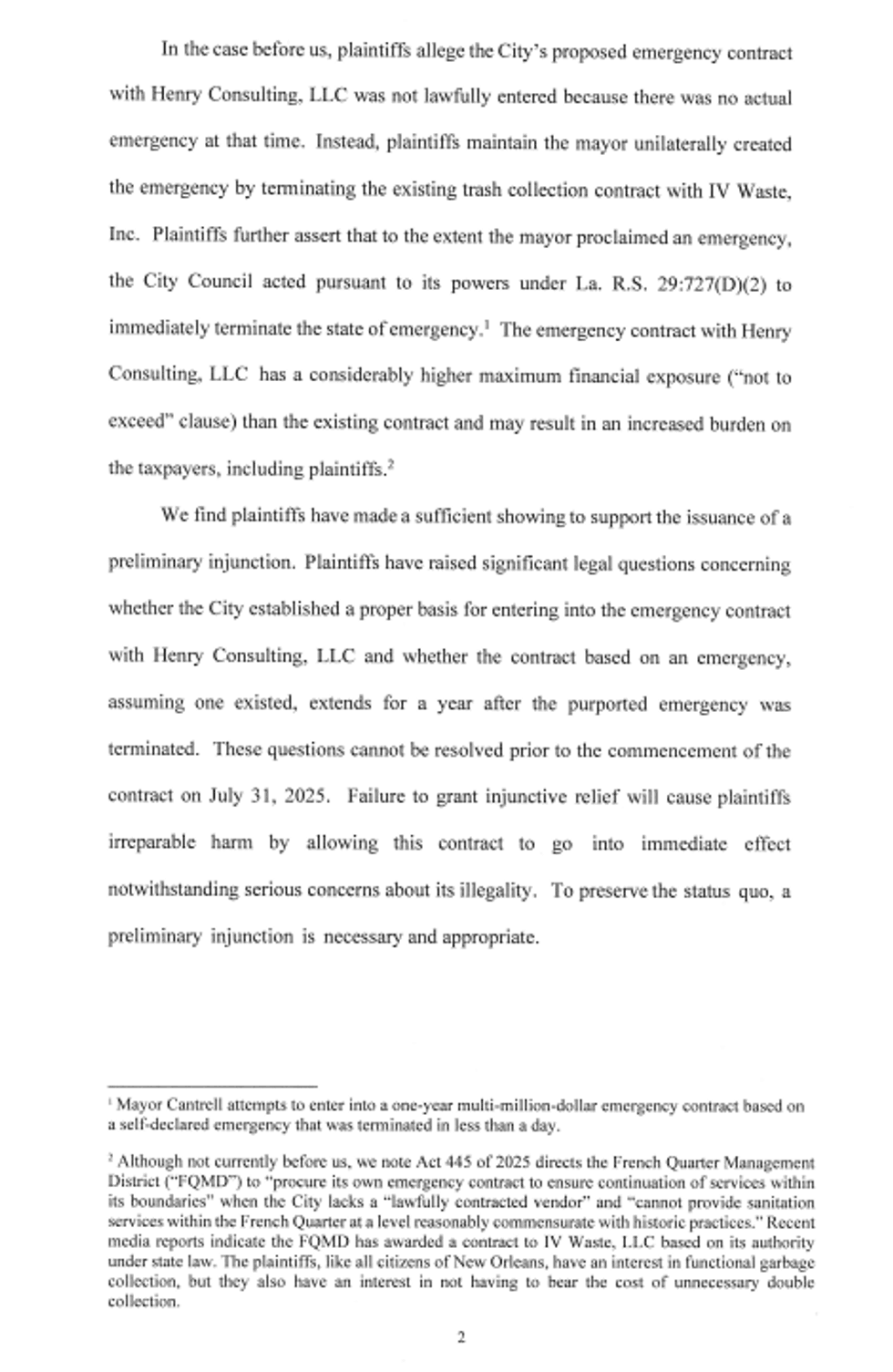 Louisiana Supreme Court Ruling on Cantrell