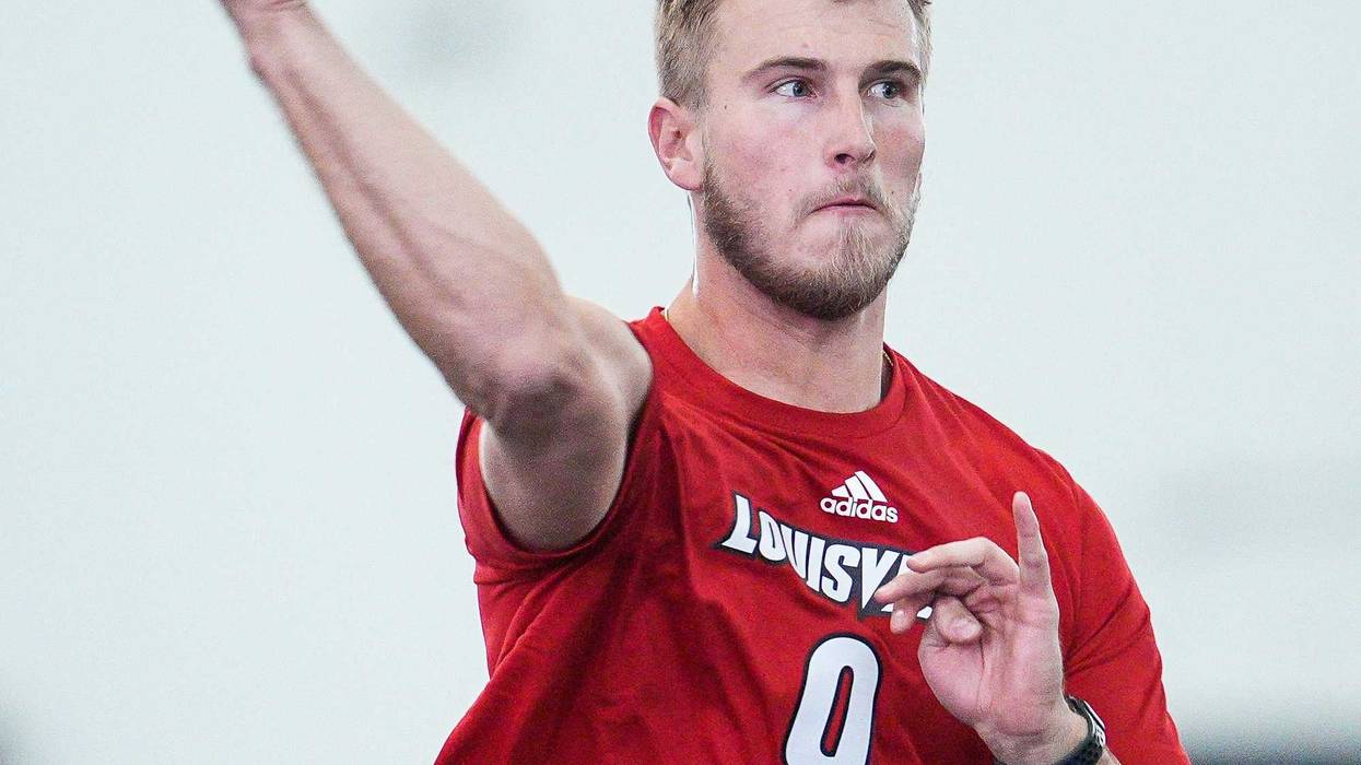 Louisville quarterback Tyler Shough during Pro Day at the UofL Football's Trager Indoor Practice Facility Tuesday, March 25, 2025.