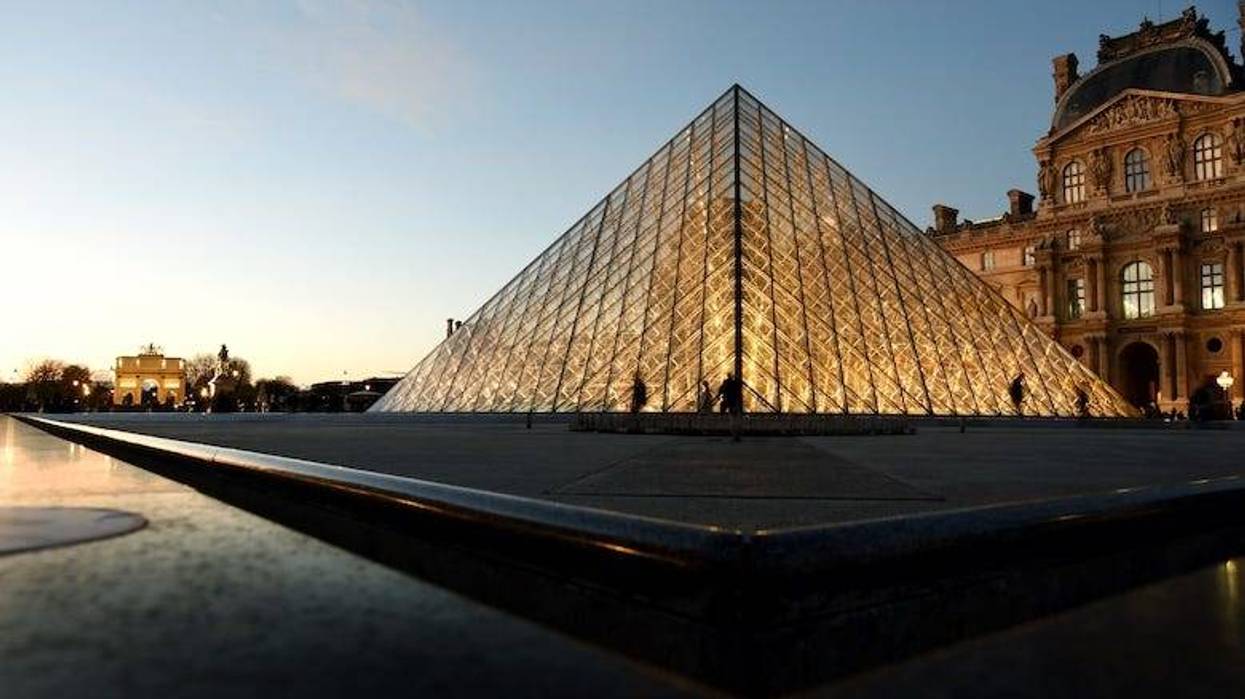 Louvre Museum Illustration in Paris, France on October 31, 2025