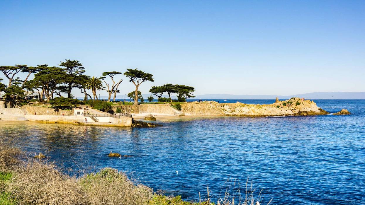 Lovers Point on a sunny and clear winter day in Pacific Grove.