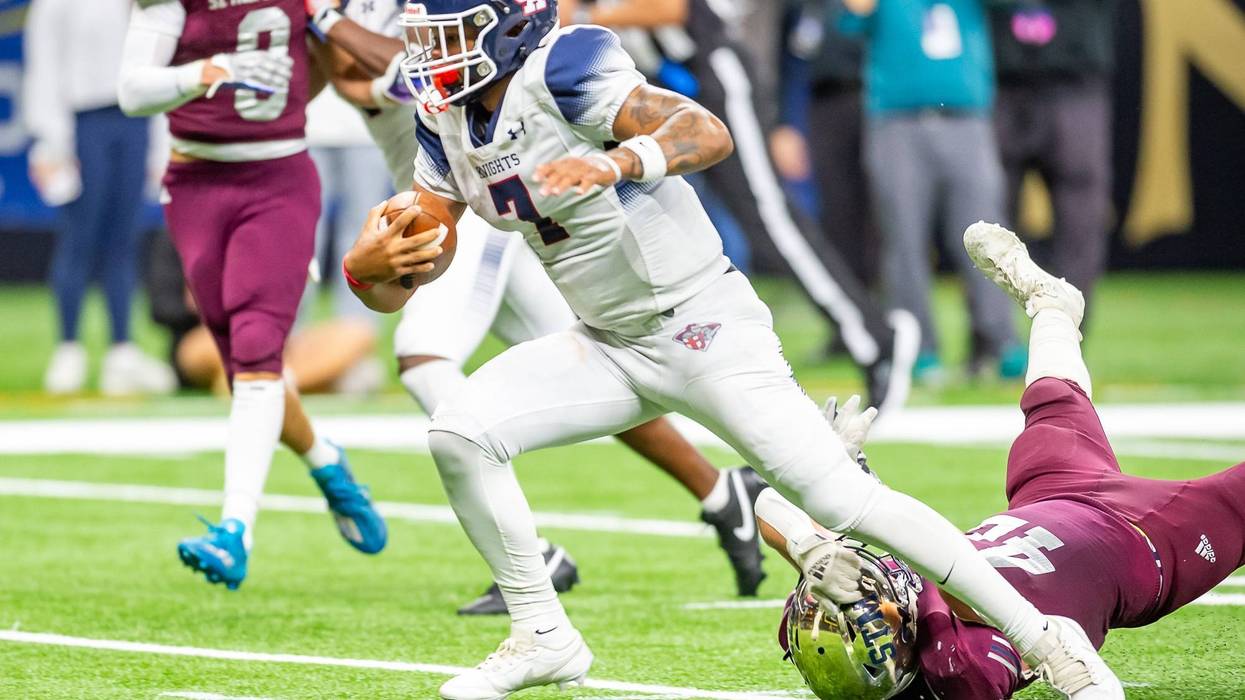 LSU football player Ju'Juan Johnson playing in the state championship last year