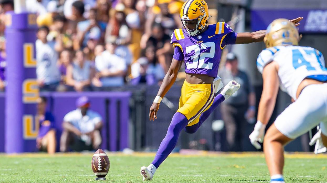 LSU kickoff specialist Aeron Burrell