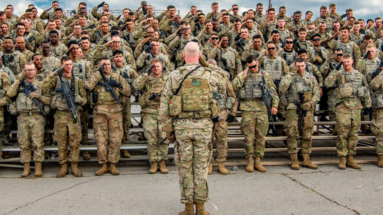 Lt. Col. James Raines, commander of 2nd Battalion, 18th Field Artillery Regiment, 75th Field Artillery Brigade, renders and receives a salute after completing a weeklong external evaluation March 29, 2019, on Fort Sill, Okla. Commanders can now use an updated version of the Defense Organizational Climate Survey, or DEOCS 5.0, that provides an evidence-based feedback tool to help them identify and intervene against a variety of areas critical to command climate, including destructive behaviors, such as sexual harassment, sexual assault, and associated retaliation. (Sgt. Dustin Biven)