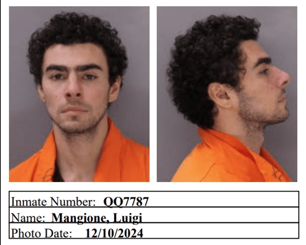 Luigi Mangione booking photo