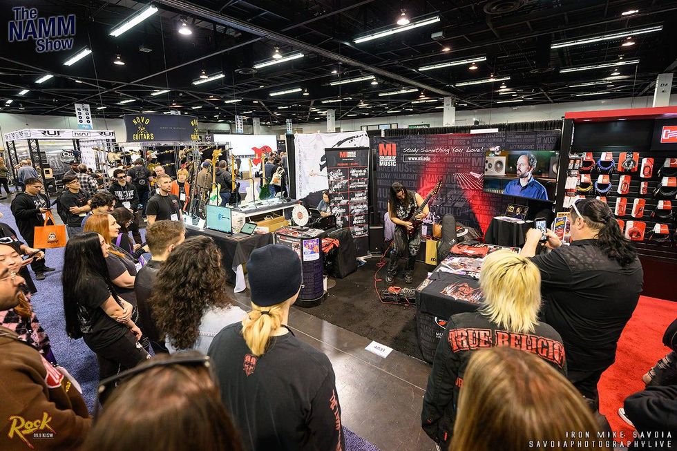 Luis Kalil (Red Devil Vortex) Musicians Institute booth - NAMM Show - Anaheim, CA Convention Center 1/24/26