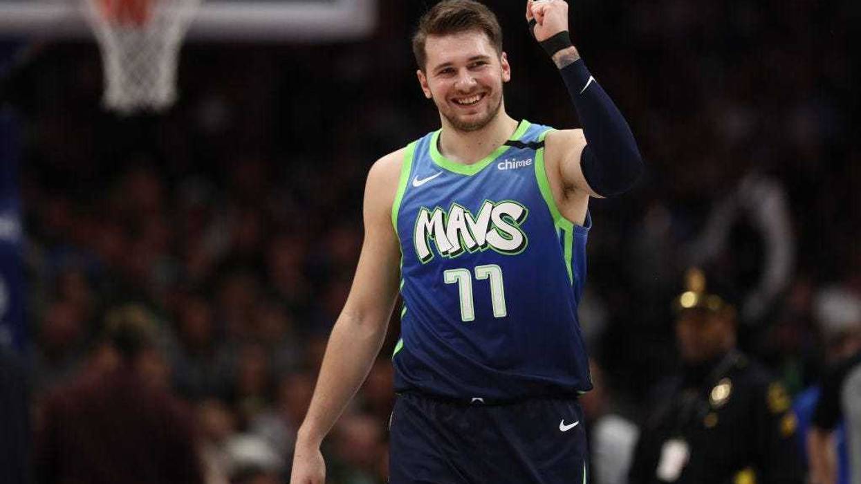 Luka Doncic #77 of the Dallas Mavericks reacts during play against the Memphis Grizzlies in the second half at American Airlines Center on March 06, 2020 in Dallas, Texas.