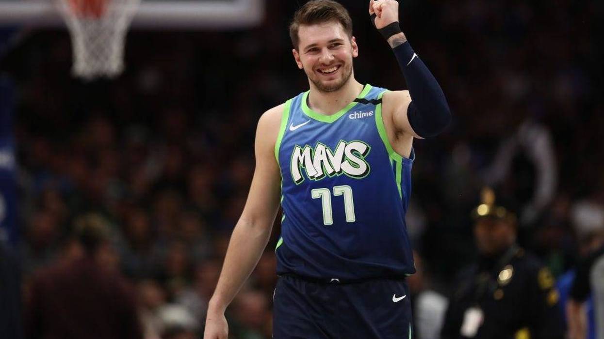 Luka Doncic #77 of the Dallas Mavericks reacts during play against the Memphis Grizzlies in the second half at American Airlines Center on March 06, 2020 in Dallas, Texas.