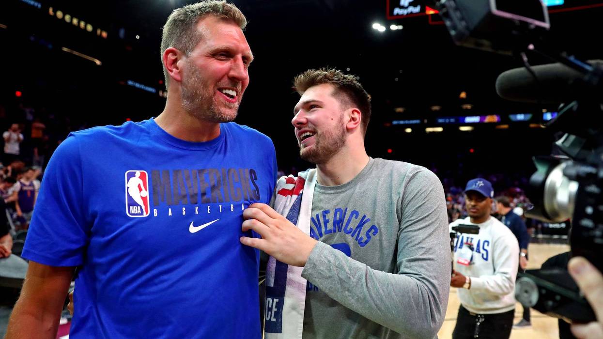 Luka Doncic and Dirk Nowitzki