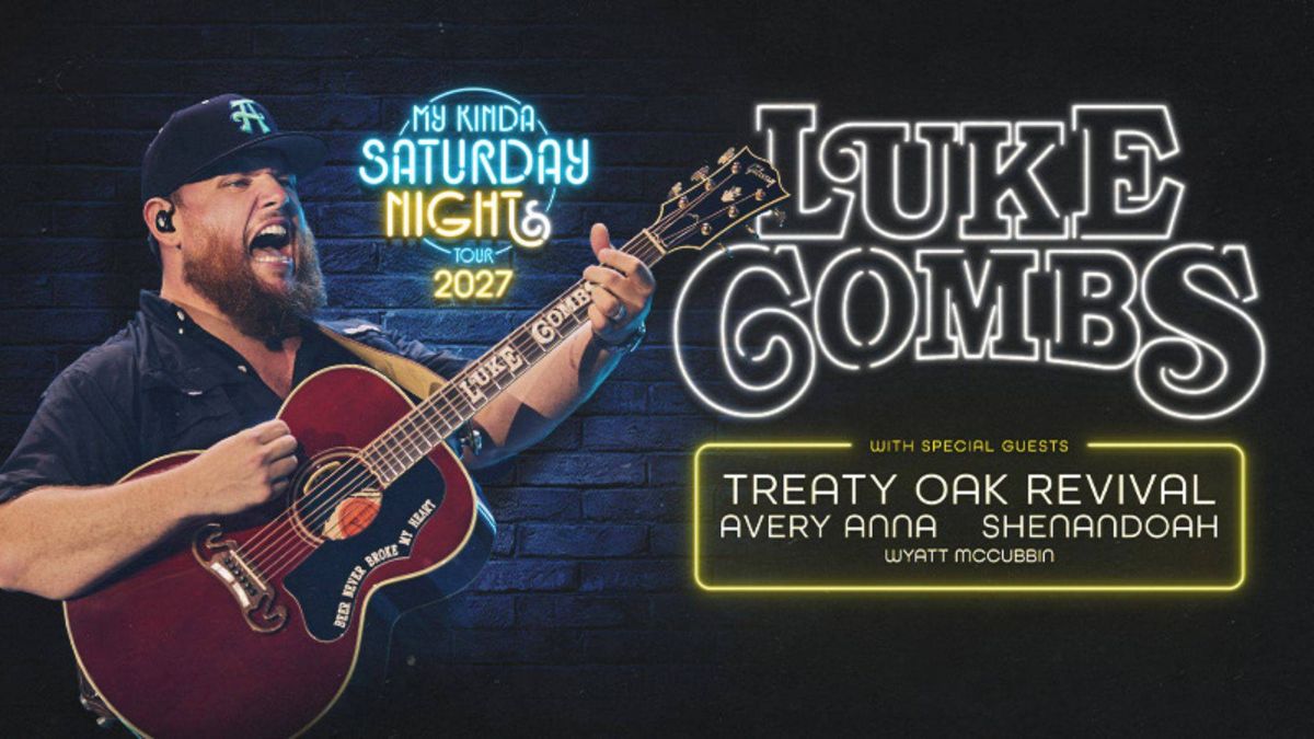 Luke Combs "My Kinda Saturday Night Tour 2027" poster featuring him and special guests.