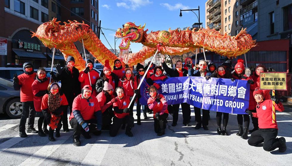 Lunar New Year parade marchers