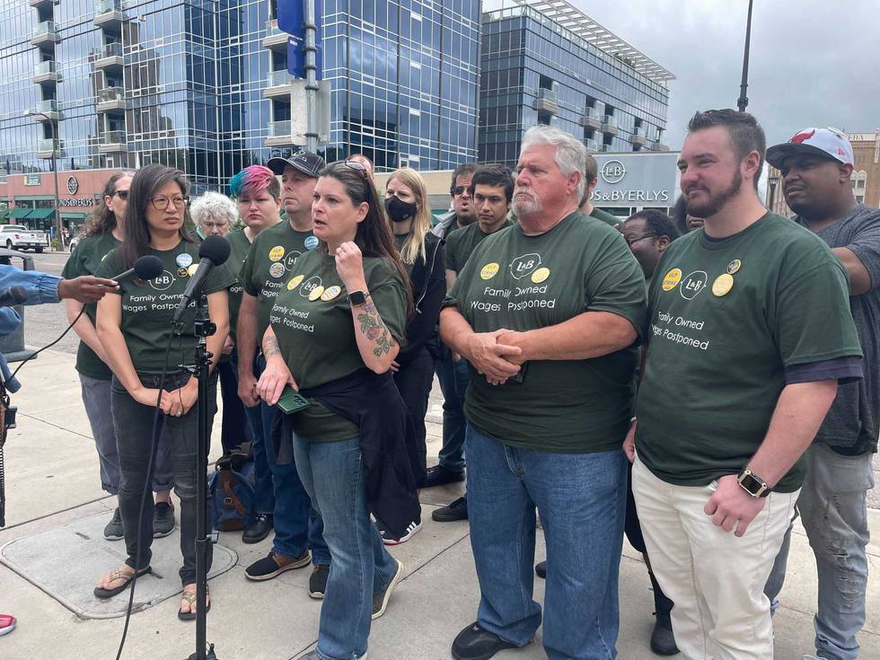 Lunds & Byerlys workers announcing strike dates on Monday, June 26, 2023.