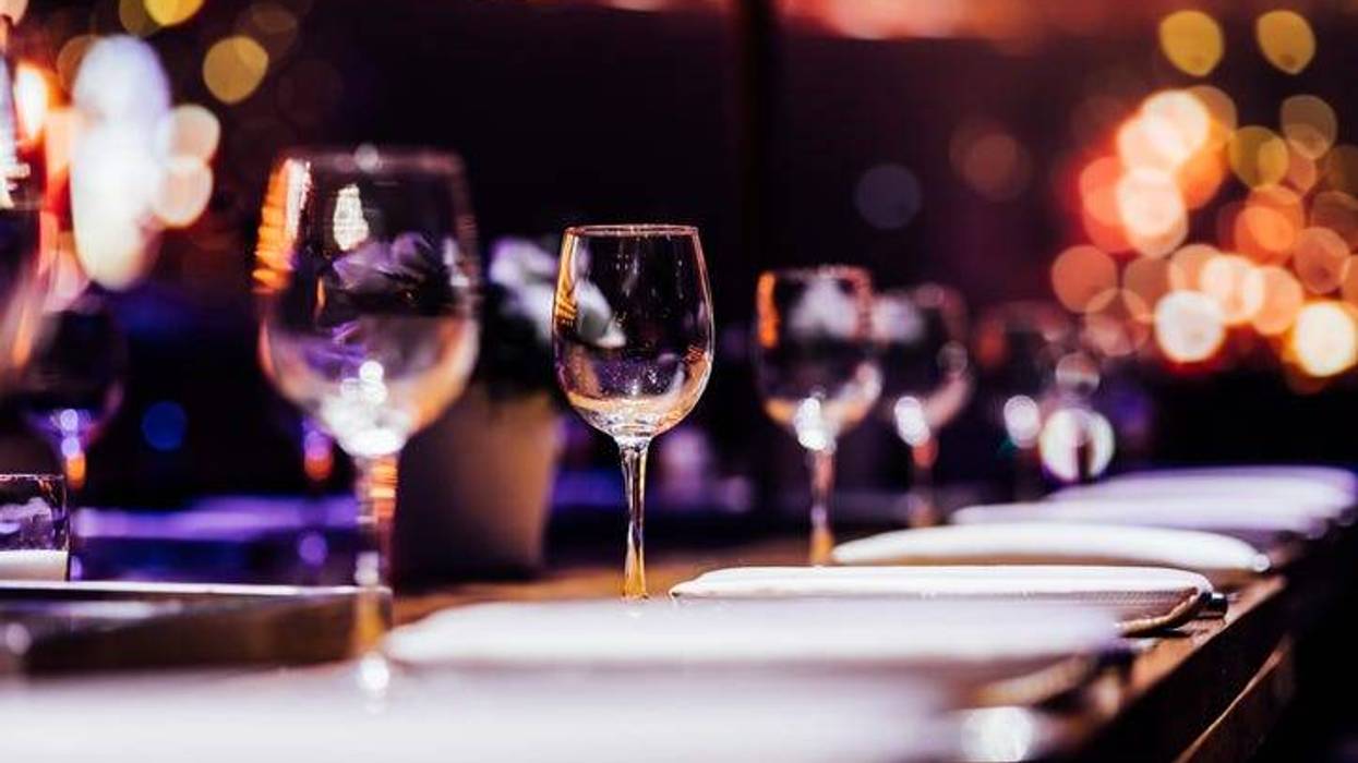 Luxury table settings for fine dining with and glassware