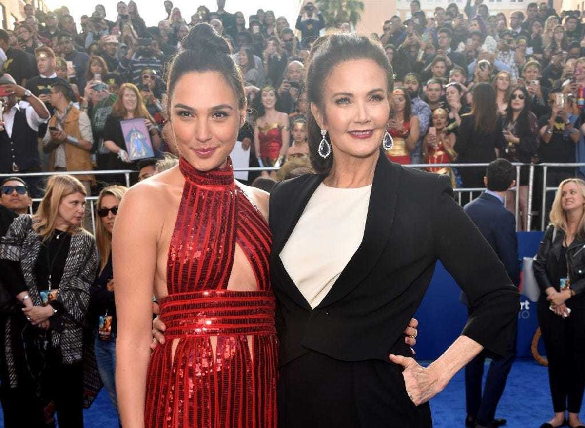 Lynda Carter and Gal Gadot at Wonderwoman premiere