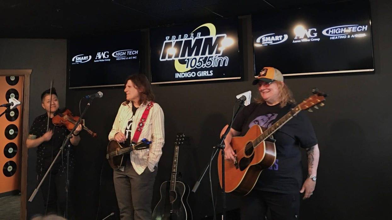 Lyris Hung, Amy Ray, and Emily Saliers of the Indigo Girls in Studio M