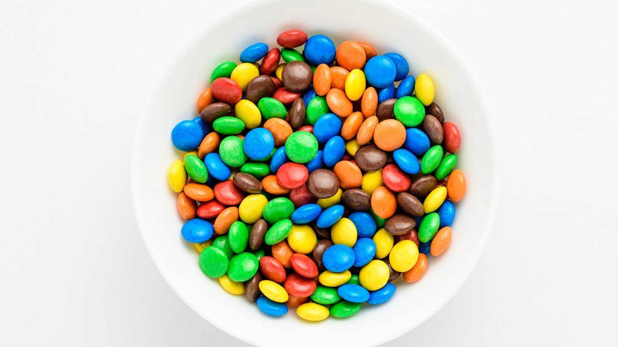 M&M's in a bowl.