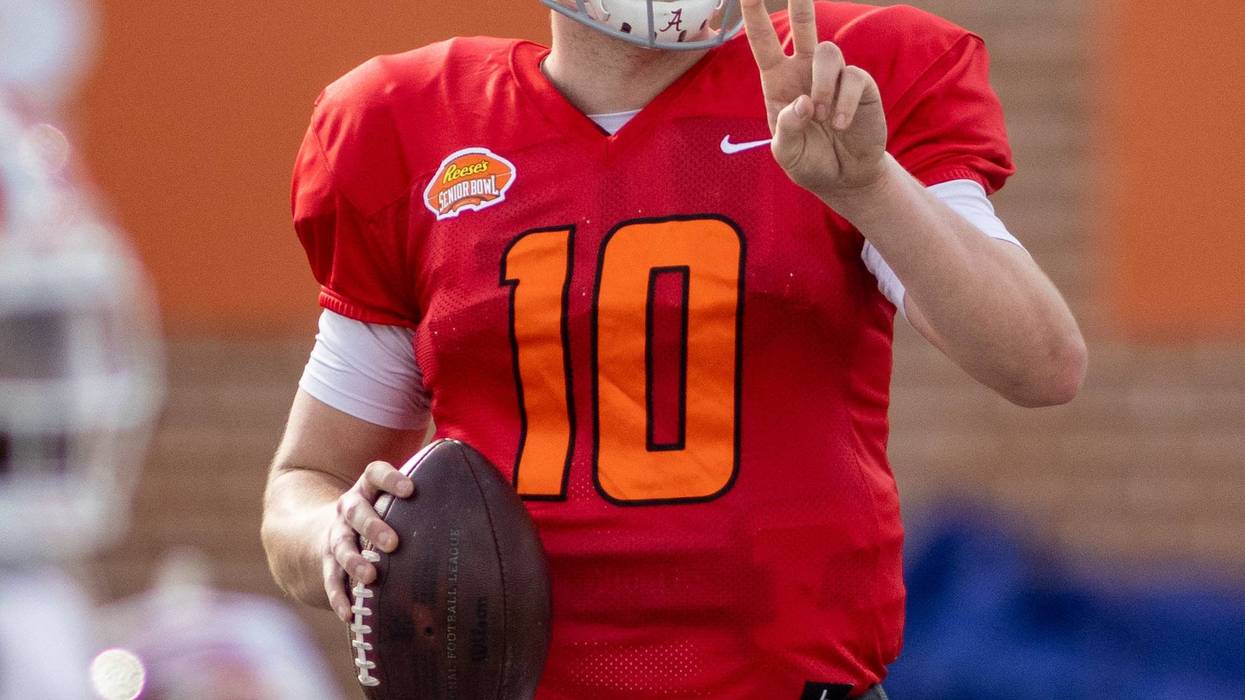 Mac Jones at the Senior Bowl