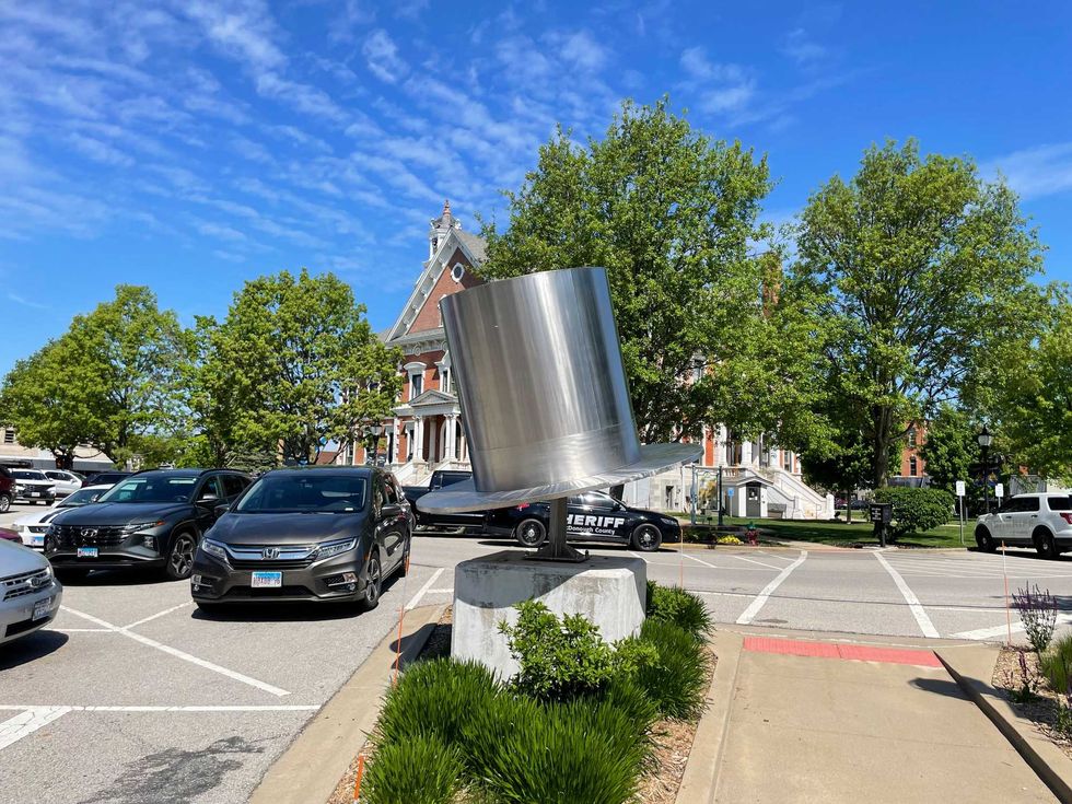 Macomb crews created giant Monopoly sculptures to go along with the permanent installation.