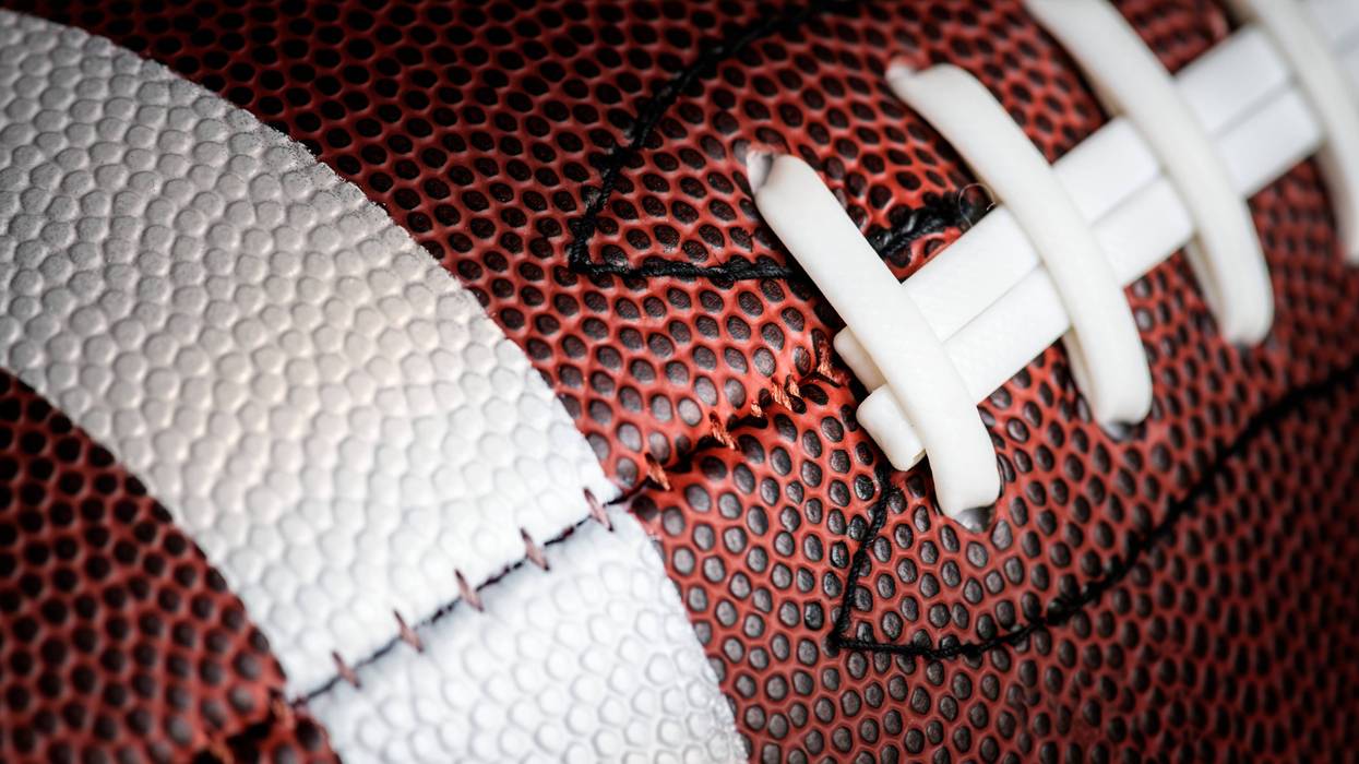 Macro shot of a football