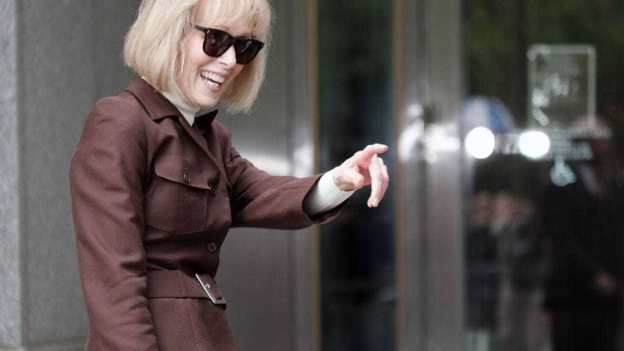 Magazine Columnist E. Jean Carroll arrives for her civil trial against former President Donald Trump at Manhattan Federal Court on May 09, 2023 in New York City. Carroll has testified that she was raped by former President Trump, giving details about the alleged attack in the mid-1990s. Trump has stated that the attack never happened and has denied meeting her. He has not taken the stand during the trial which will now go to the jury for deliberations. (Photo by Spencer Platt/Getty Images)
