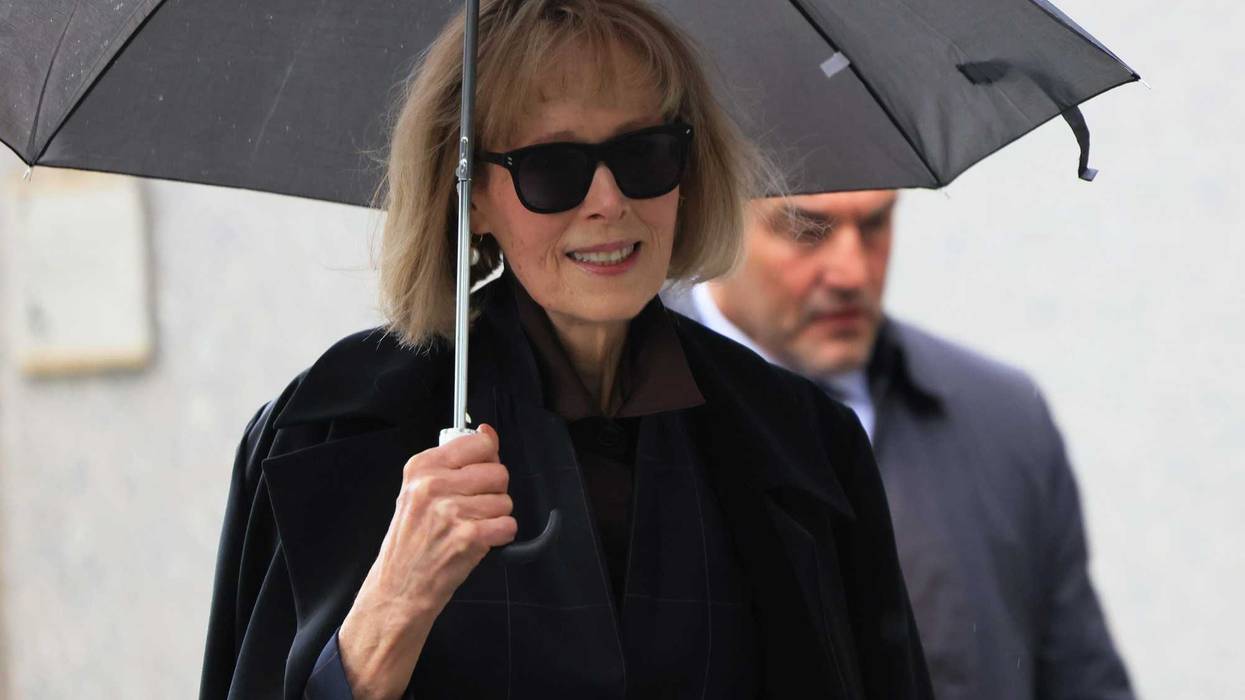 Magazine Columnist E. Jean Carroll arrives for her civil trial against former U.S. President Donald Trump at Manhattan Federal Court on May 04, 2023 in New York City.