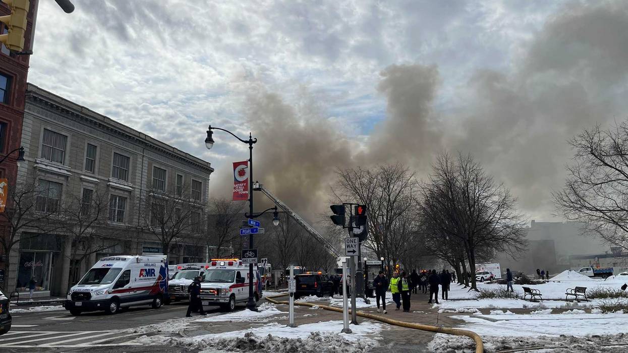 Main Street during the fire in Buffalo, N.Y. 3/1/2023