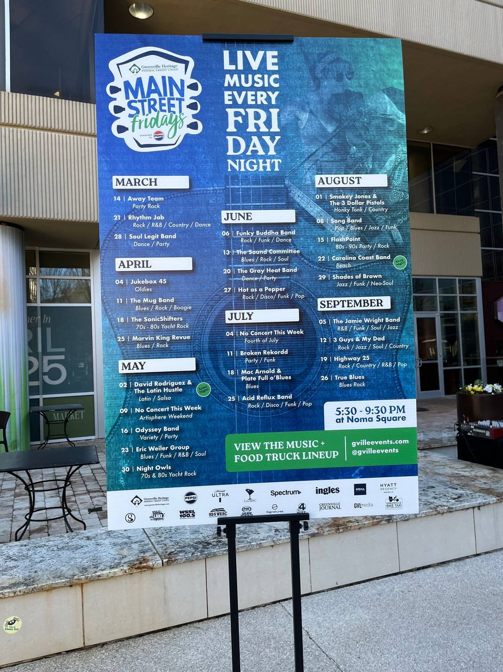 Main Street Fridays Dates and Performers List