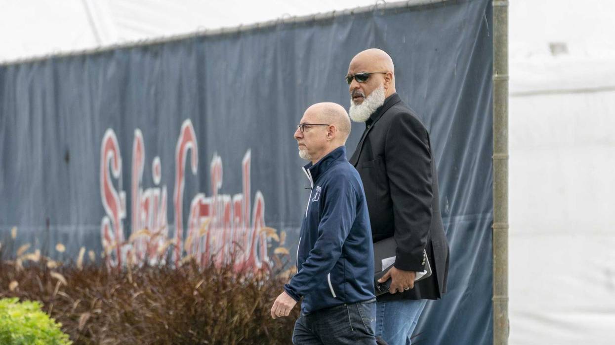 ; Major League Baseball Players Association executive director Tony Clark, right, and chief negotiator Bruce Meyer