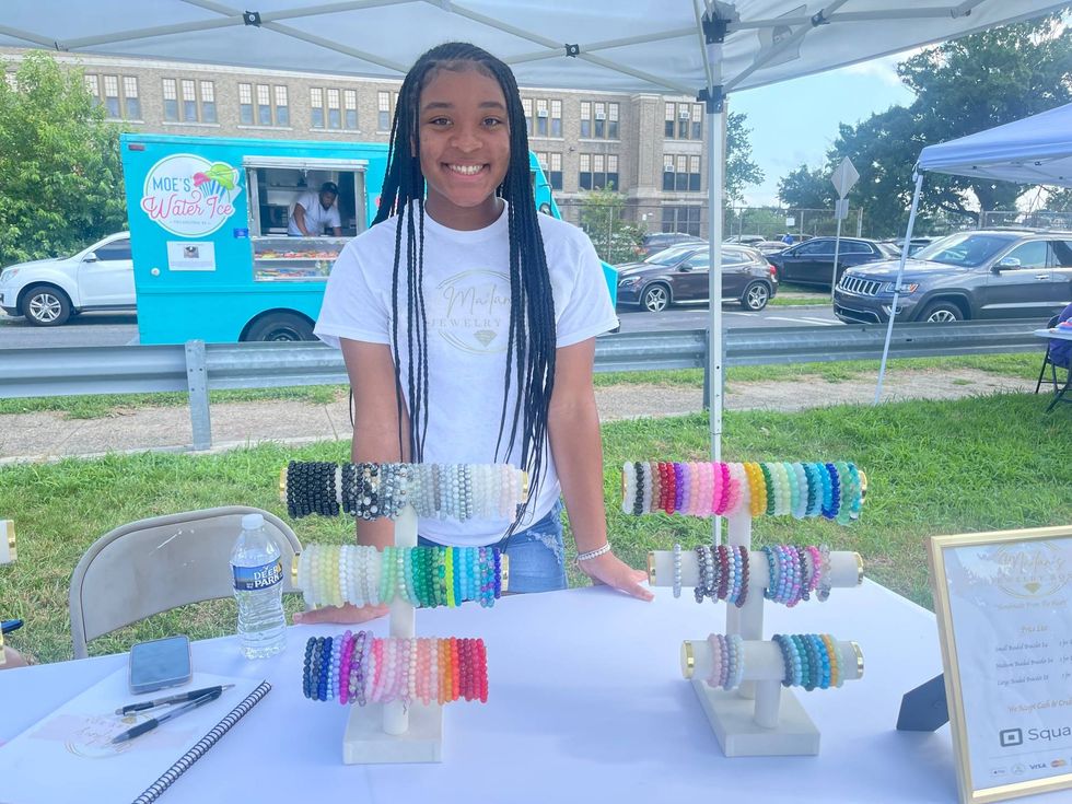 Malan Walker, 13, of North Philly said she got started handcrafting jewelry during quarantine in the pandemic.
